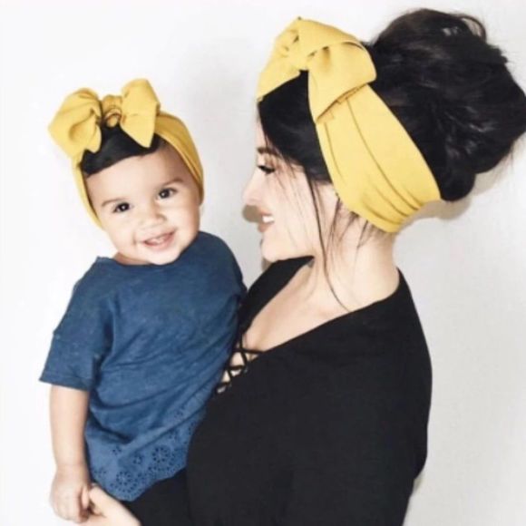 Matching Mommy & Me Headbands with Large Bow - Picture 1 of 3